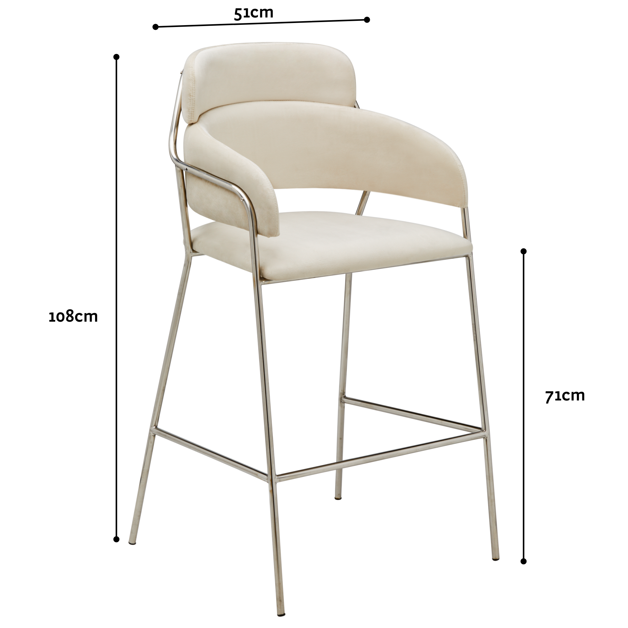 Tall Velvet Makeup Chair Etoile Collective